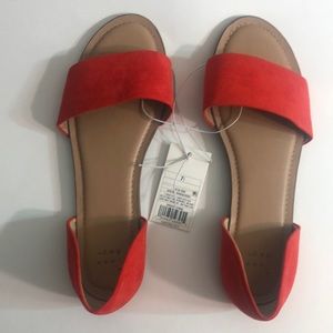 A new day Keira faux suede open tor flats size 7.5 (7 1/2) New